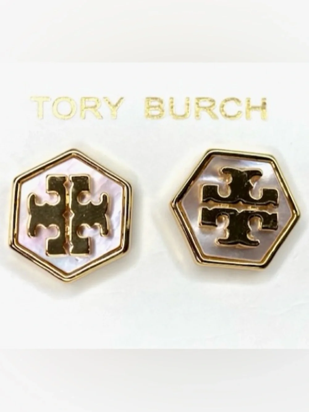 Tory Burch hexagon stud